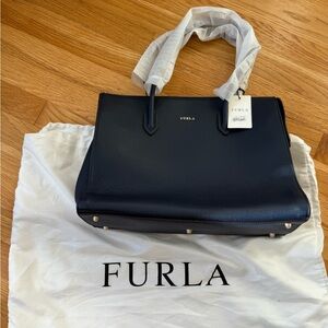Furla navy blue work tote